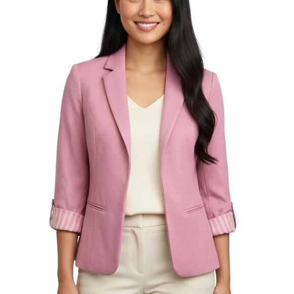41 Hawthorn Natalie Knit Blazer Women’s Small Pink Open Front Long Sleeve NWT - Picture 1 of 8